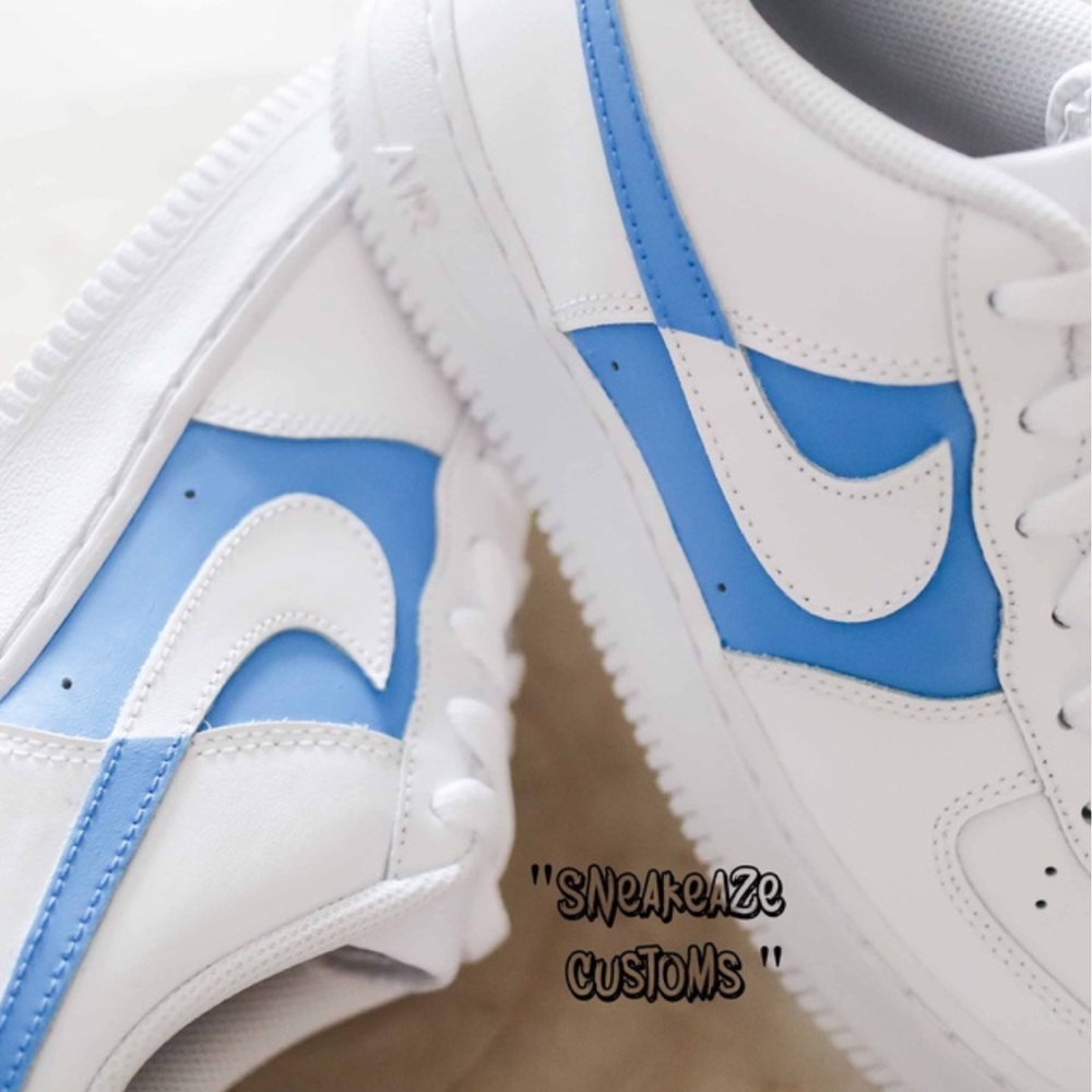 NWT Blue Rare Custom Nike Air Force 1 - Picture 3 of 3